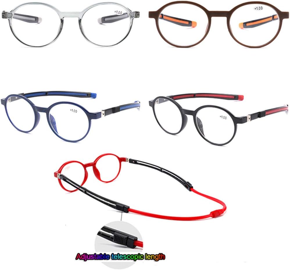 G&Y-1 Gafas de lectura magnéticas ajustables para colgar en el cuello, para mujeres y hombres, 100% protección UV, marco completo