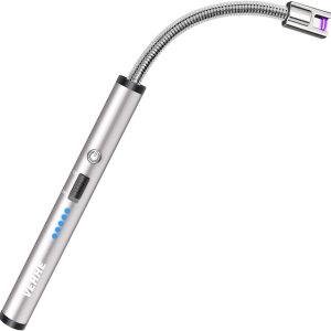 VEHHE Encendedor USB recargable de arco con pantalla de batería LED encendedor de cuello flexible largo para parrilla velas de gas estufas de camping barbacoa VEHHE Encendedor USB recargable de arco con pantalla de batería LED encendedor de cuello flexible largo para parrilla velas de gas estufas de camping barbacoa