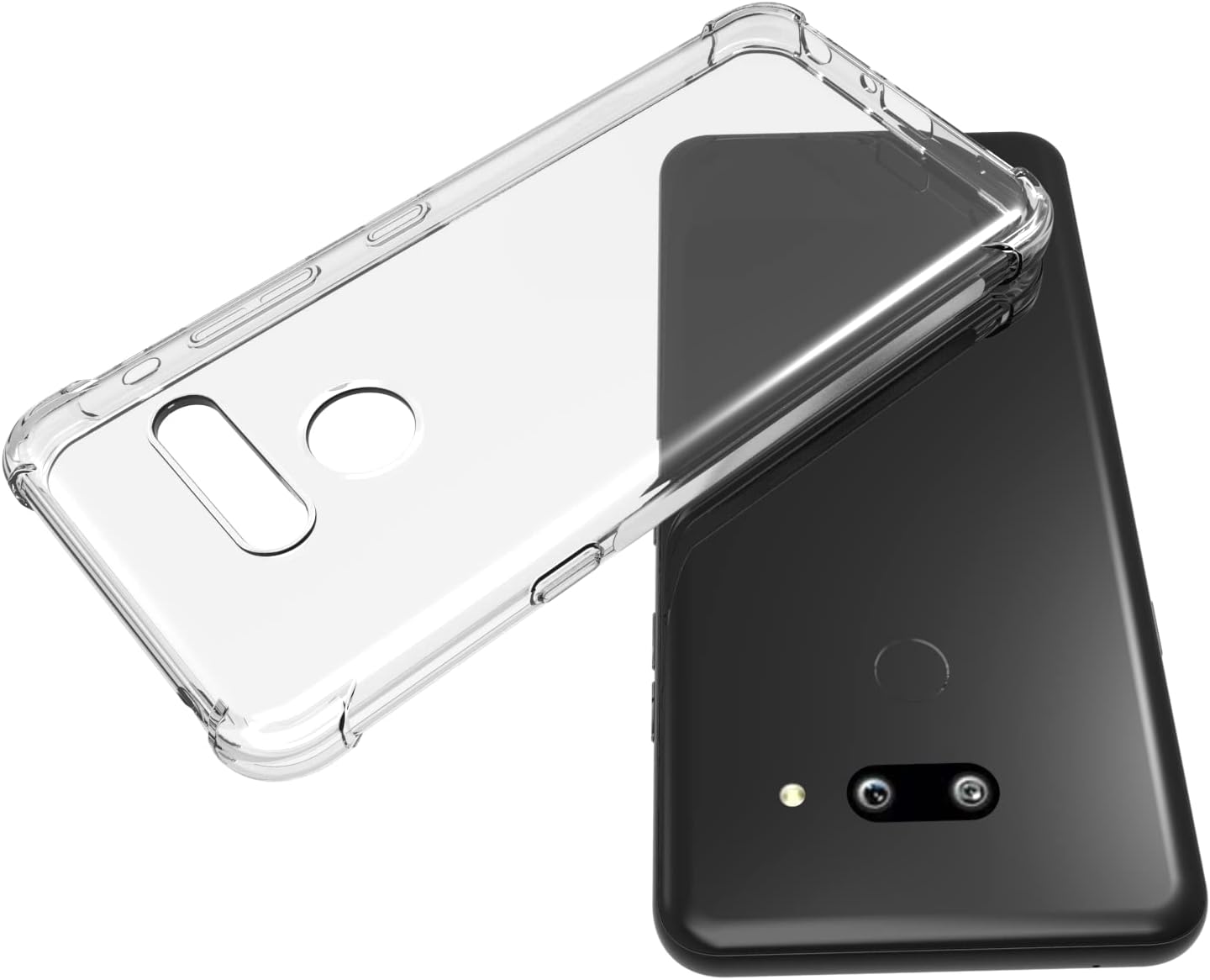 Funda para LG G8 ThinQ Clear TPU Cuatro Esquinas Cubierta Protectora Transparente Suave