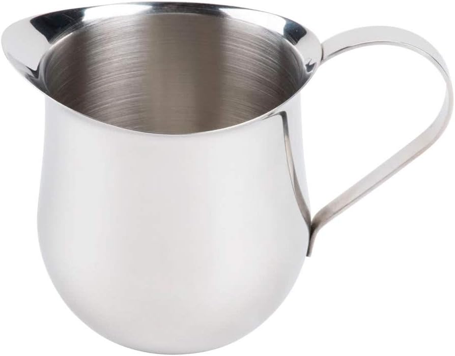Crema de campana de acero inoxidable de 3 onzas, 3.0 fl oz. jarra de crema para servir en forma de campana