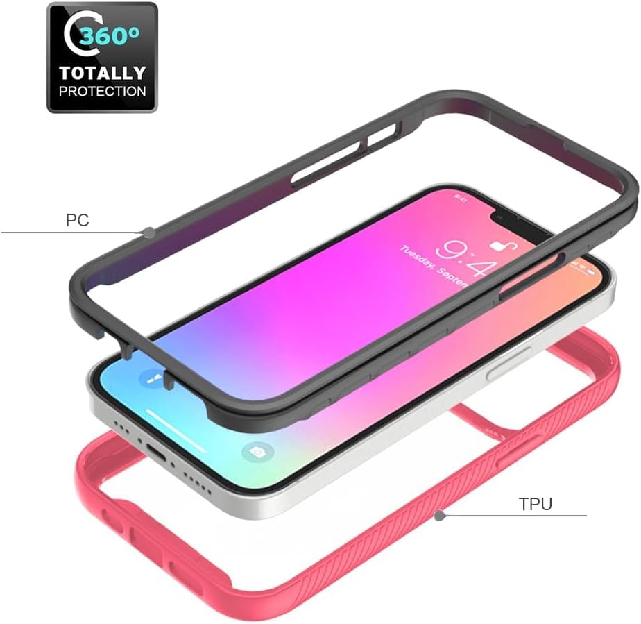 Asuwish Funda para iPhone 13 Pro de 6.1 pulgadas con protector de pantalla de vidrio templado y soporte delgado, funda protectora híbrida resistente
