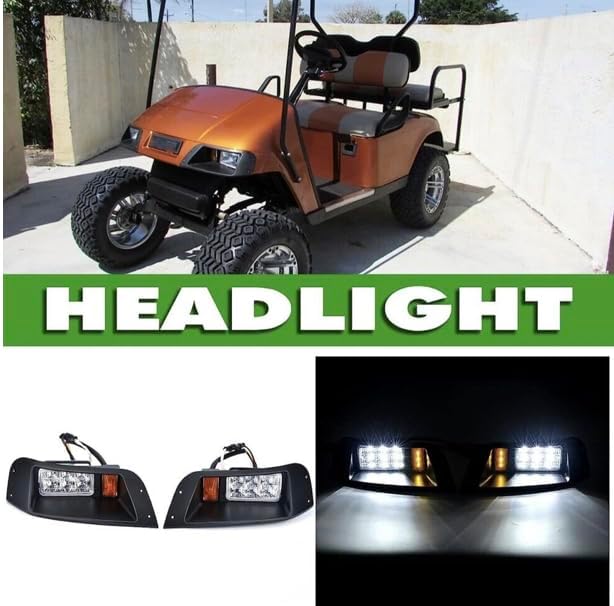 LUXCART EZGO TXT Kit de luces estándar, ajuste de 12-48V, no requiere reductor de voltaje, mejora la visibilidad y el estilo de tu carrito de golf