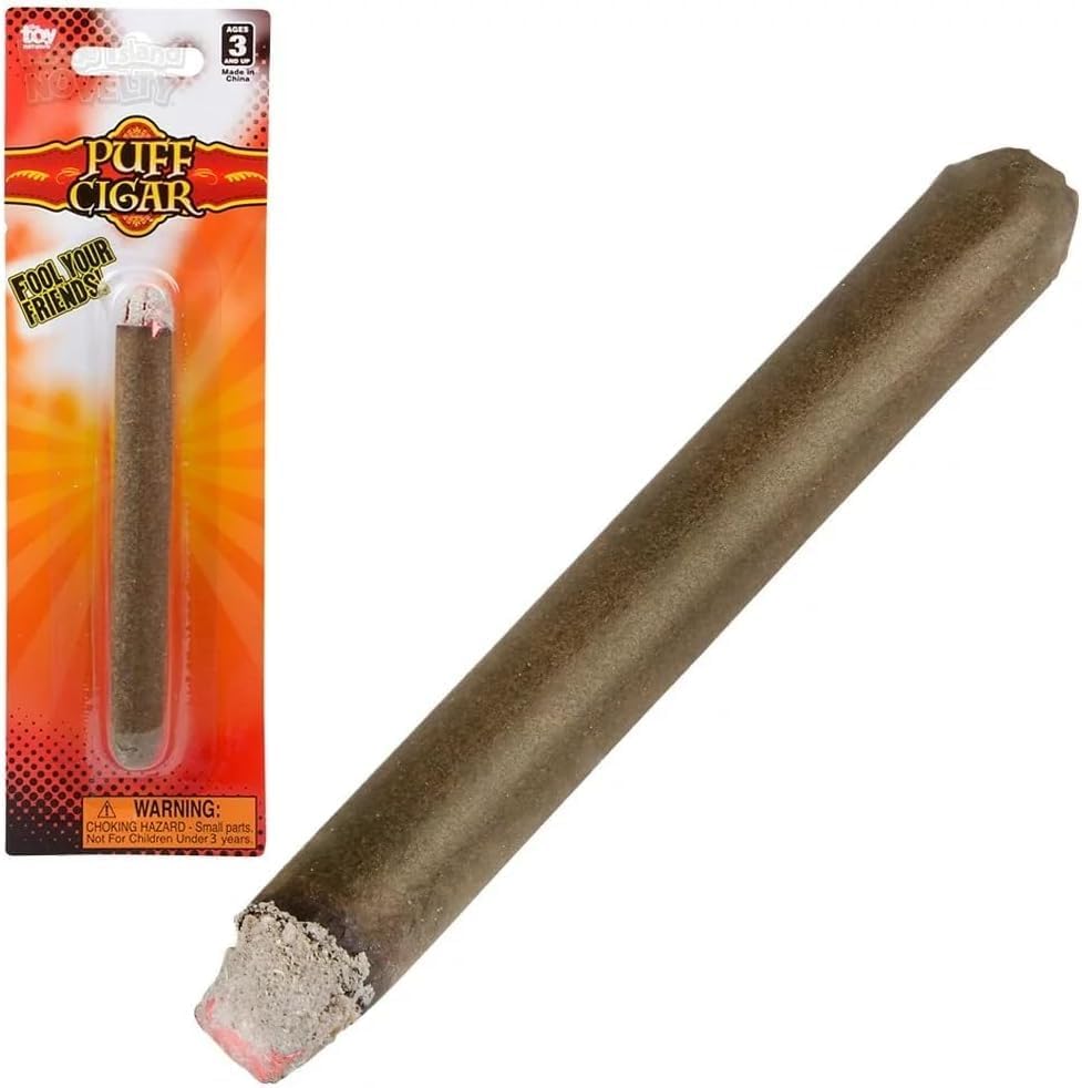 Puro de hojaldre de escenario falso de aspecto realista (paquete de 12) (4.5 pulgadas) cigarro marrón sintético. Parece que está tapada.