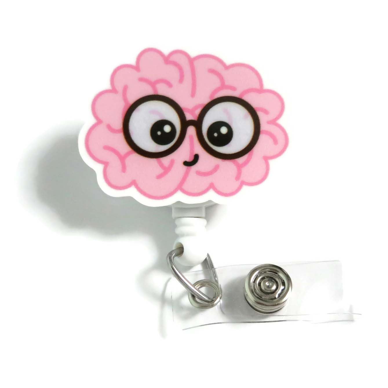 Cute Brain Badge Reel, Kawaii Brain ID Badge Holder, Neurology Brain Badge Clip, Neuro Nurse Retractable ID Badge Holder, Neuroscience Badge Reel,