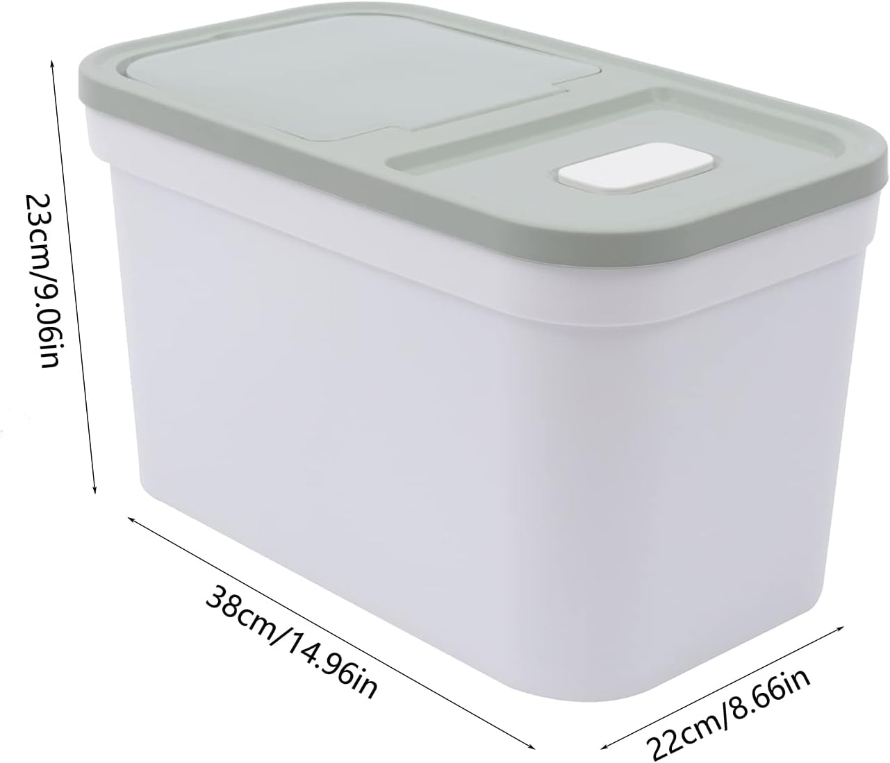YETINGSHOP Contenedor de almacenamiento grande de 22.0 lbs para alimentos, contenedor de harina, dispensador de arroz, recipiente hermético,