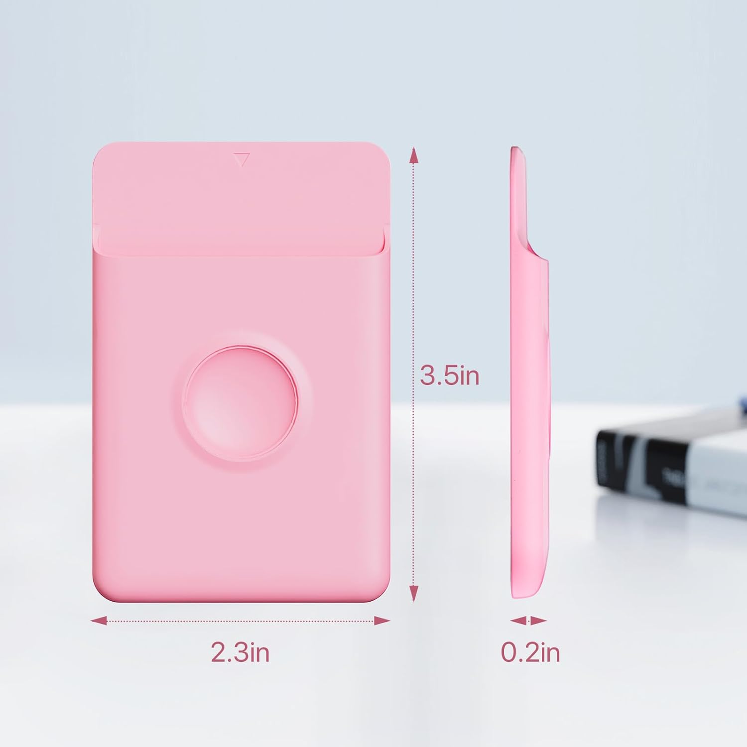 SS Cartera de teléfono adhesiva, tarjetero de silicona para la parte posterior del teléfono, compatible con iPhone, Samsung Galaxy y la mayoría de