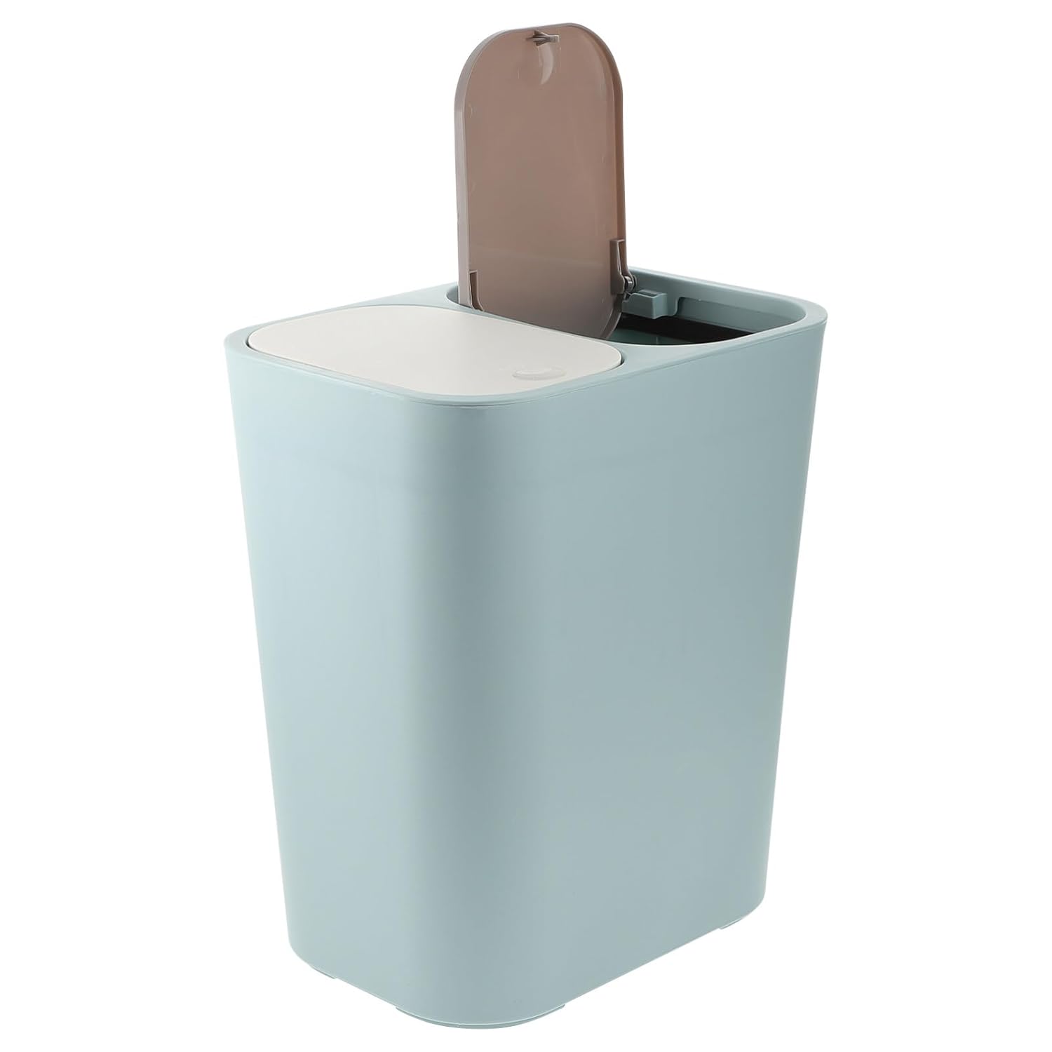 Zerodeko Cubo de basura clasificado húmedo y seco, cubo de basura con doble compartimento, contenedor de basura para reciclaje, cubo de basura para