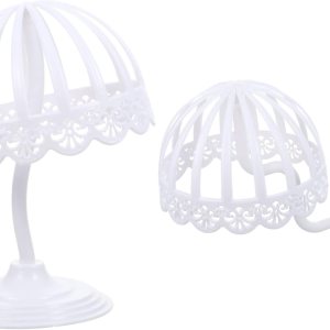 Soporte de peluca corta 2 unids soporte portátil de viaje plástico blanco abrigo peluca soportes de exhibición Soporte de peluca corta 2 unids soporte portátil de viaje plástico blanco abrigo peluca soportes de exhibición