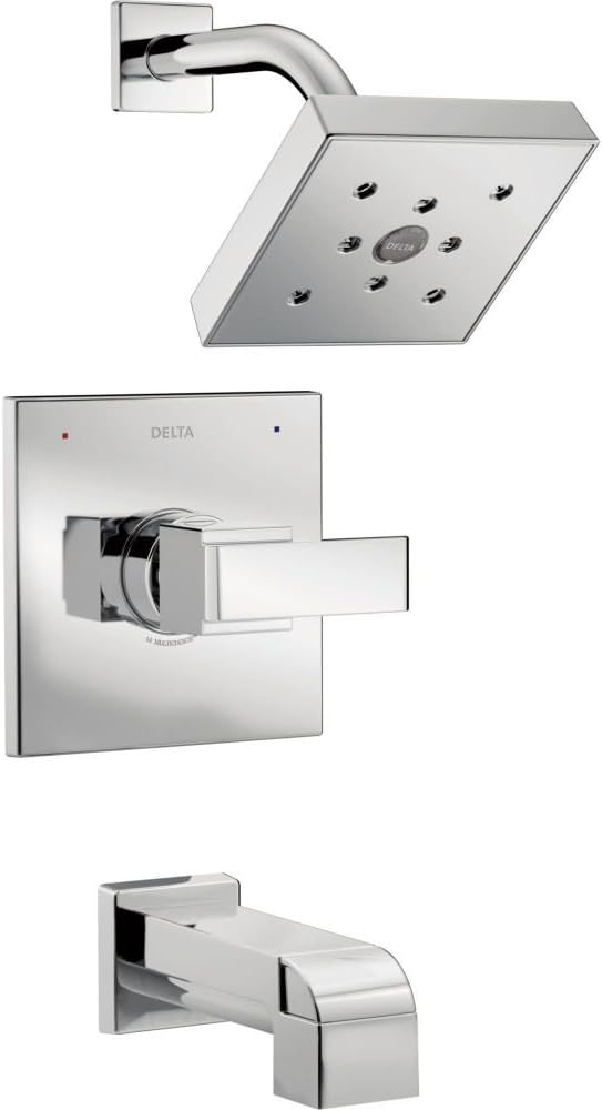 Delta Faucet Ara 14 Serie T14467-SS – Juego alcachofa de ducha con pulverizador H2Okinetic, acero inoxidable (válvula no incluida), T14467, 0 volts