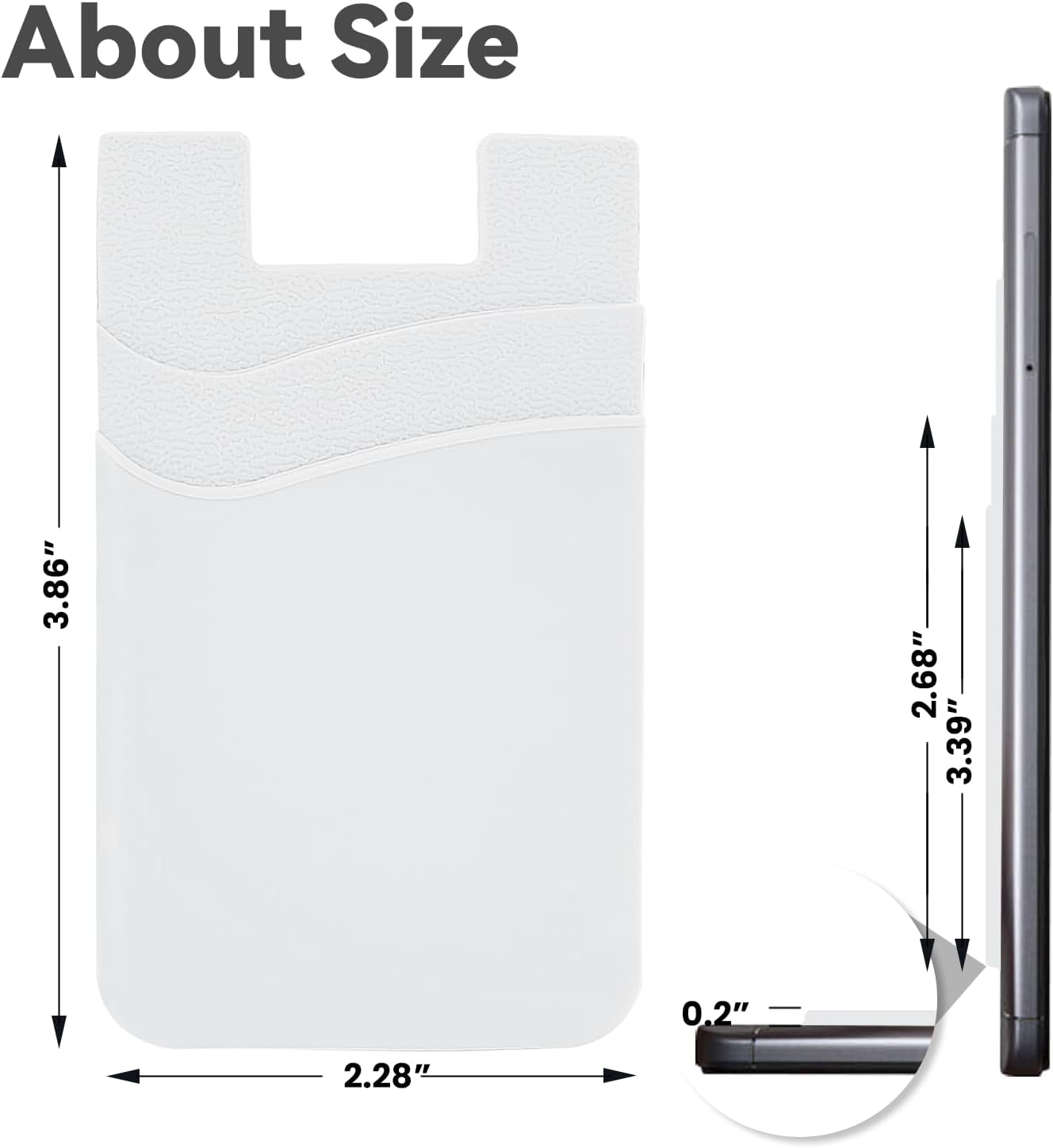 Práctica y versátil cartera para teléfono celular, se adhiere en la parte posterior del teléfono, bolsillo de silicona de alta calidad con adhesivo