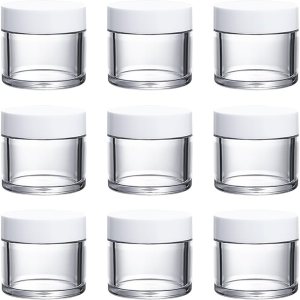 10 frascos de plástico recargables de 1.0 fl oz y 1 oz pequeños frascos para cosméticos, tarros redondos transparentes, tarros vacíos para cremas, 10 frascos de plástico recargables de 1.0 fl oz y 1 oz pequeños frascos para cosméticos, tarros redondos transparentes, tarros vacíos para cremas,