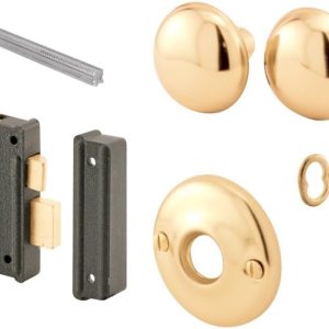 Prime-Line E 2478 – Juego de cerraduras horizontales de 3-38 pulgadas, carcasa negra con pomos chapados en latón (1 juego) Prime-Line E 2478 – Juego de cerraduras horizontales de 3-38 pulgadas, carcasa negra con pomos chapados en latón (1 juego)