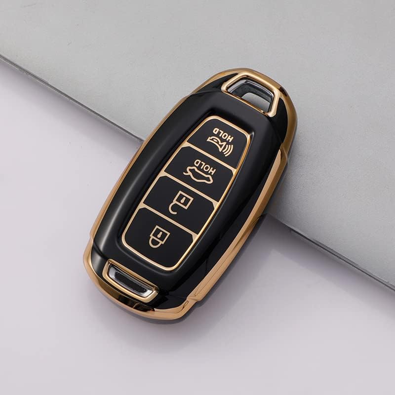 para Hyundai Key Fob Cover Soft 4 5 Botones Protección TPU.., Negro 4 botones