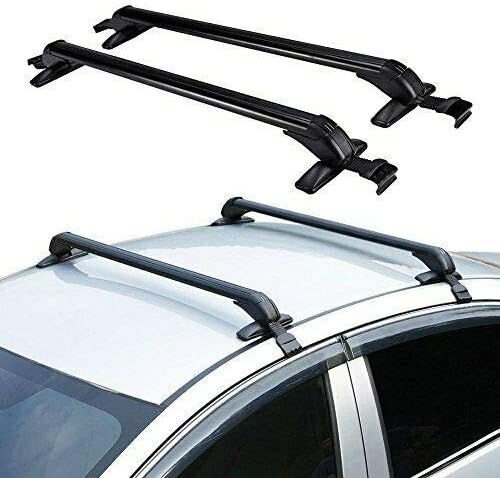 Fetcoi Barras transversales de techo de 2 piezas para Honda Civic 06-20, de aluminio, con bloqueo, capacidad de carga de 165 libras, juego de barras