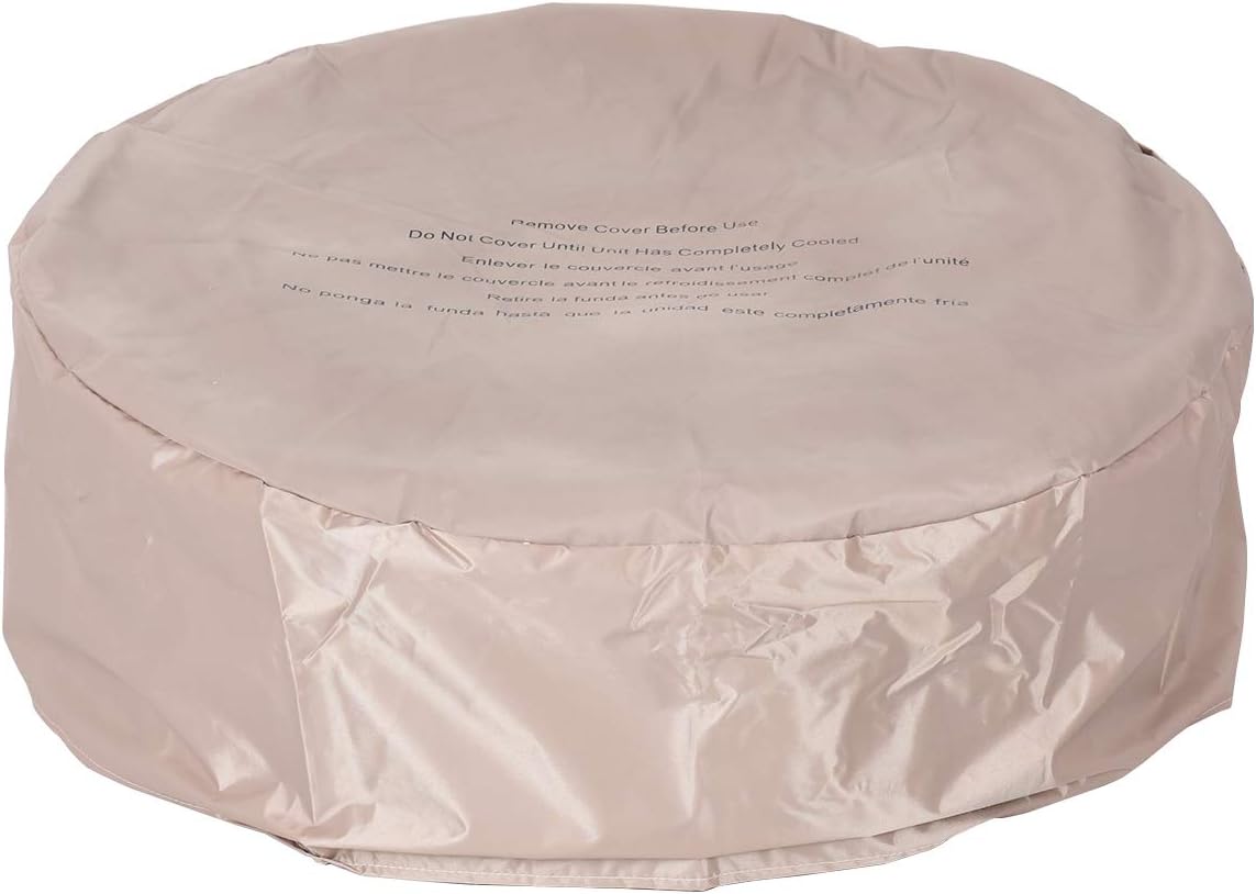 Giantex – Fogata de gas (28 pulgadas, 40,000 BTU para exteriores con piedra natural, cubierta, certificación ETL, quemador de gas de acero