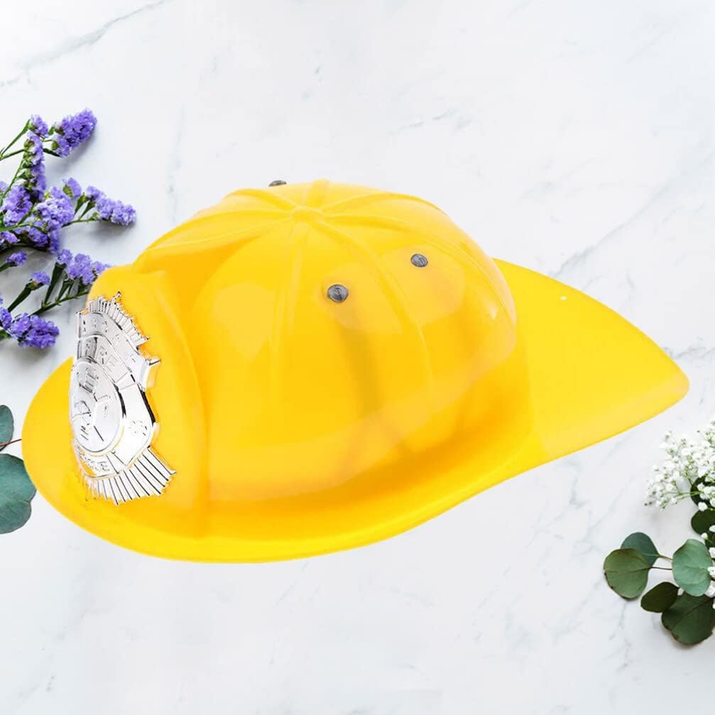 ibasenice Sombrero de bombero para niños, casco de bombero para niños y niñas, juego de rol, accesorios de disfraz de Halloween, disfraces