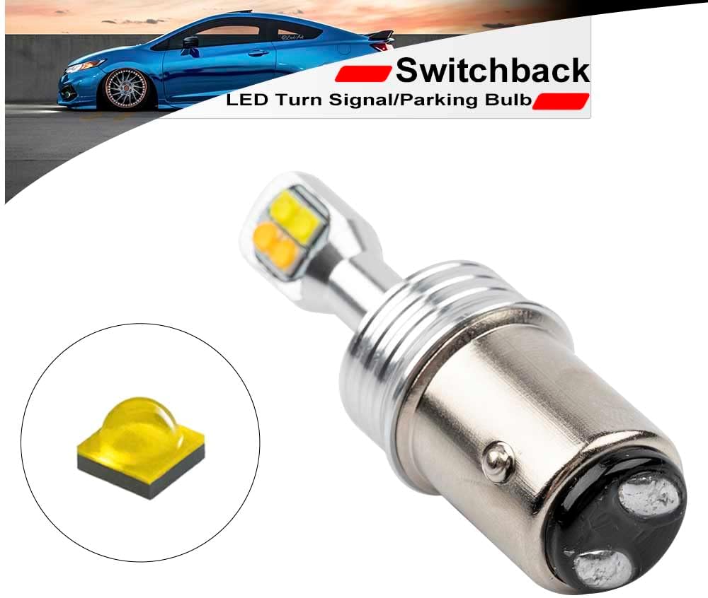 NSLUMO Bombillas LED Switchback 1157 2057 BAY15D P215W Switchback para Hon’da Accord Civic Coupe HatchSedán, luz blanca de posición de circulación