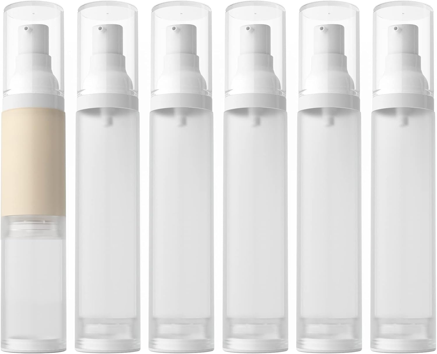 LONGWAY Botella de bomba de crema cosmética sin aire de 1.7 onzas, dispensador de tamaño de viaje, recipientes recargablesfundación botella de bomba