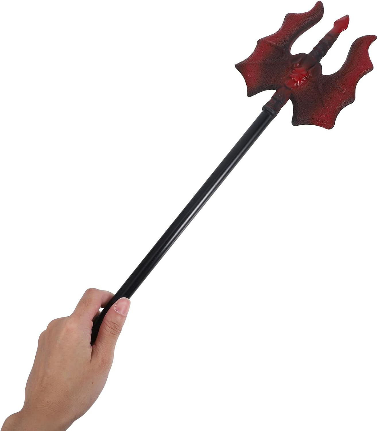 Tenedor de diablo, 2 piezas, tres tenedores, juguetes de Halloween, accesorios rojos, disfraces de Halloween para utilería, cuchillo falso