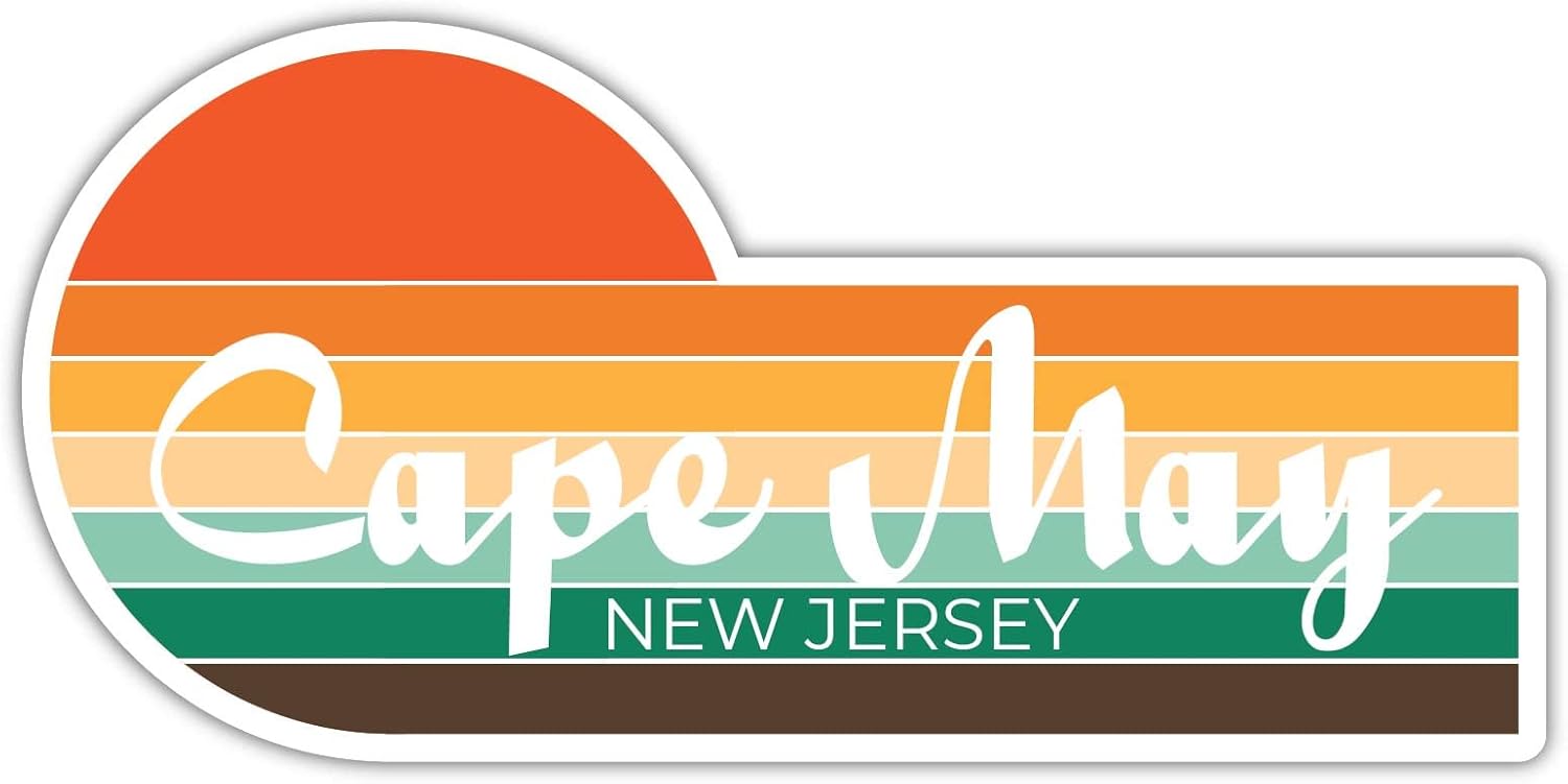 Cape May New Jersey – Imán para nevera (4 x 2.25 pulgadas), diseño estético retro vintage de los años 70