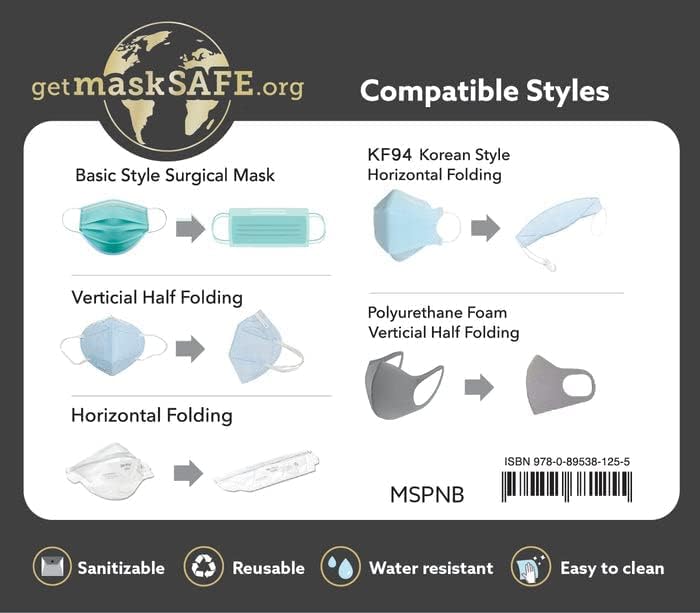maskSAFE Funda reutilizable de tamaño cartera para mascarilla (azul, pequeña)