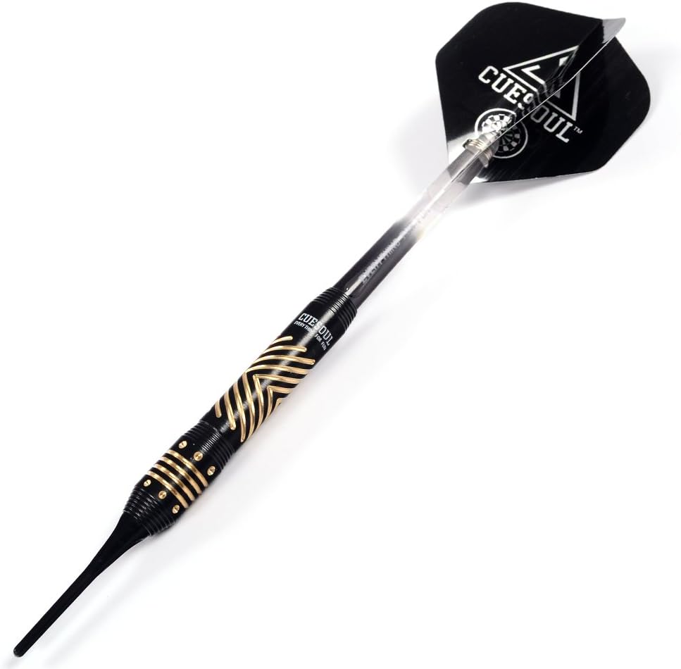 CUESOUL Black Scorpion 16g Soft Tip Darts with Black Dart Case
