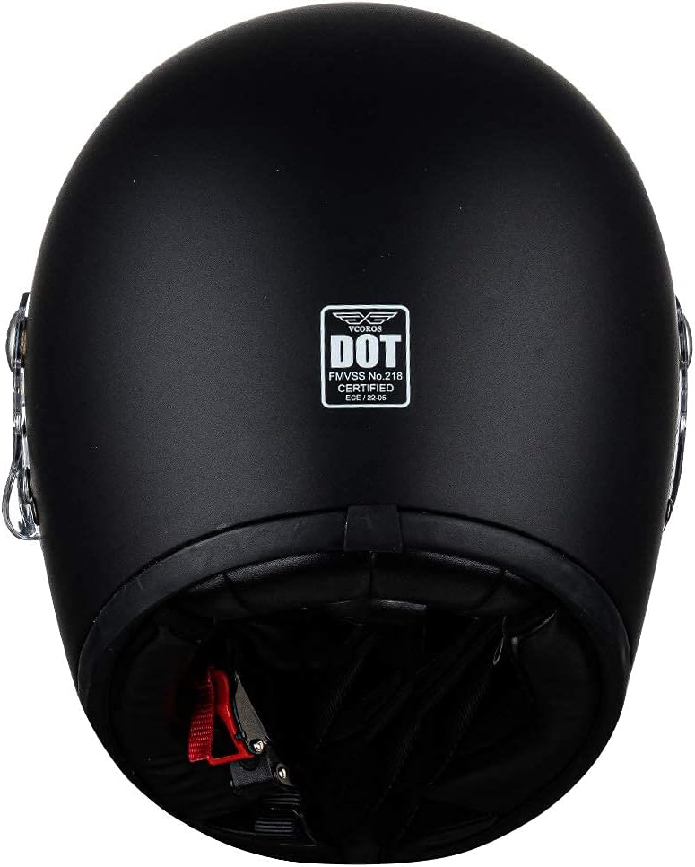 VCOROS A600 – Casco de motocicleta retro unisex para adultos con carcasa gráfica de fibra de vidrio DOT Touring Bobber