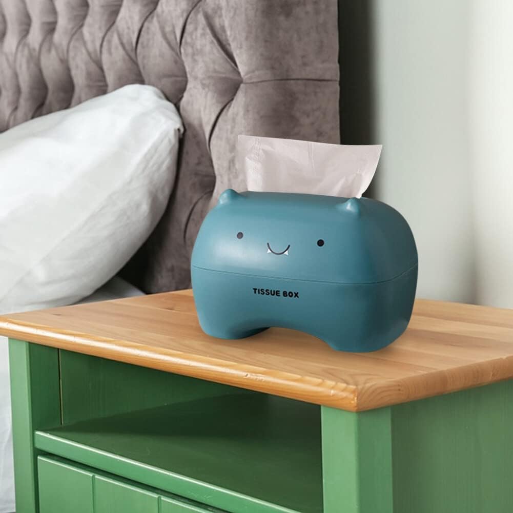 Surakey Caja de pañuelos para escritorio, dispensador de pañuelos de papel de seda, organizador de servilletas de papel de caricatura, gato,