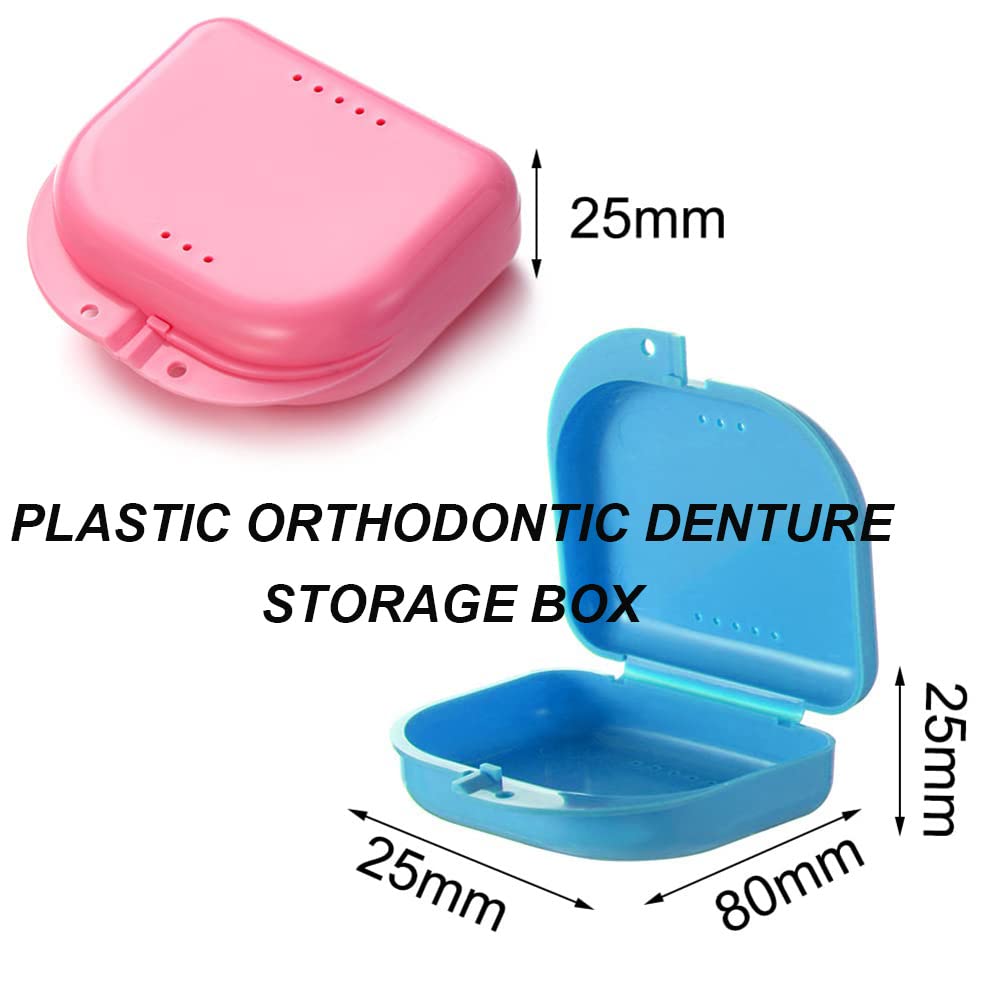 AKOAK 2 fundas de almacenamiento de protección oral, funda de almacenamiento de dentaduras postizas, con orificio de ventilación, adecuada para