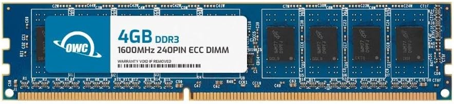 OWC 4GB DDR3 1600 PC3-12800 CL11 1Rx8 240-pin 1.5V ECC sin búfer DIMM módulo RAM Actualización para equipos de escritorio seleccionados, estaciones