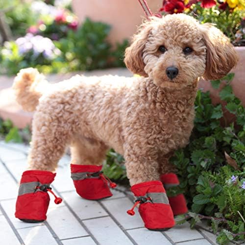 5 juegos de 20 botas para perro, protectores de patas, antideslizantes, botas impermeables para perros con correas de fijación ajustables para