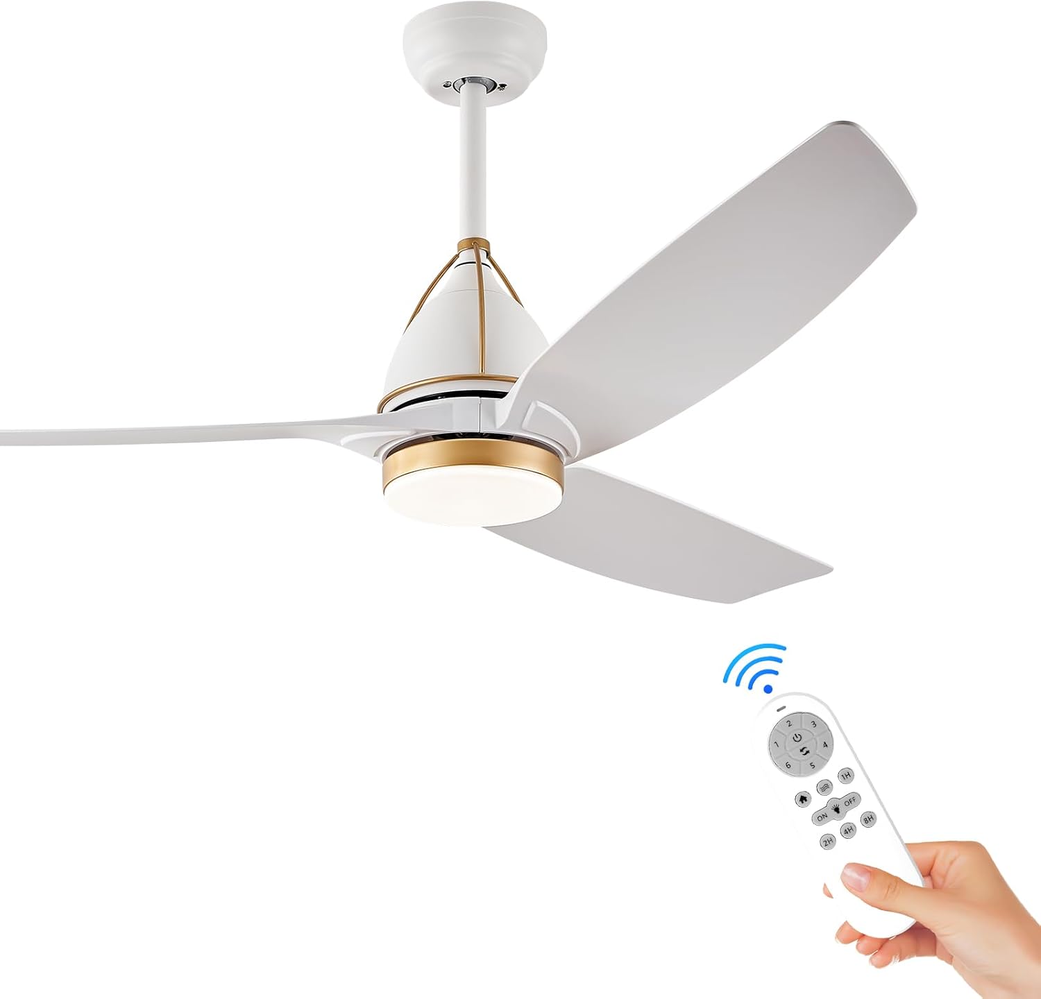 AIRYPHANT Ventiladores de techo de 56 pulgadas con control remoto de luces, ventilador de techo para exteriores, ventilador de techo moderno de 3