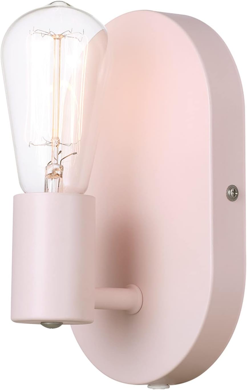 Globe Electric 52102 Kiel – Aplique de pared con 1 luz o cable duro, rosa mate, bombilla no incluida