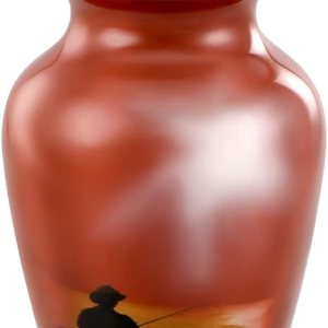 Forever Urns – Urna de recuerdo pequeña de Finshing Man, 1 urna de recuerdo para cenizas humanas con 1 caja de terciopelo, mini urna de recuerdo – Forever Urns – Urna de recuerdo pequeña de Finshing Man, 1 urna de recuerdo para cenizas humanas con 1 caja de terciopelo, mini urna de recuerdo –