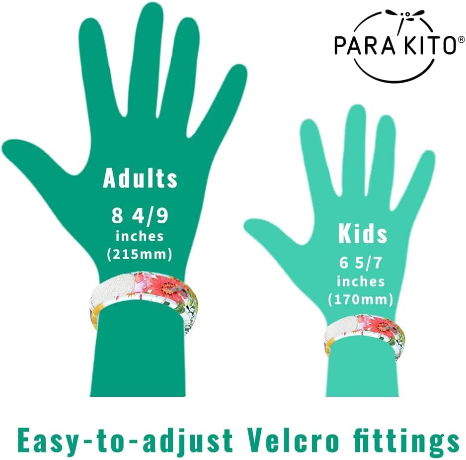 PARA’KITO – Pulsera repelente de insectos y bichos para niños, impermeable, repelente de plagas al aire libre con aceites esenciales naturales,