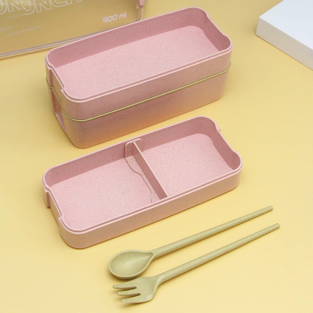 Lonchera cuadrada para adultos, 3 compartimentos, 31.1 onzas líquidas, sellada, caja Bento de 3 capas, todo en uno, contenedores Bento apilables con