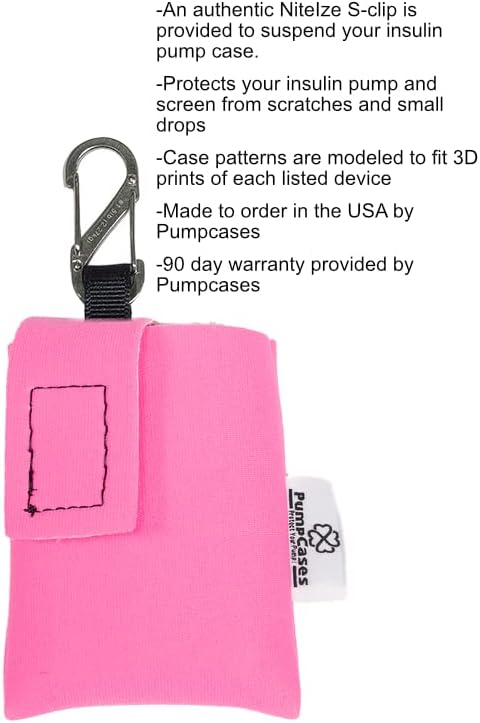 Pumpcases Soporte para bomba de insulina con clip  Bolsa de neopreno para bomba de diabetes + clip Nite IZE S-Biner  Funda aislada para bomba de
