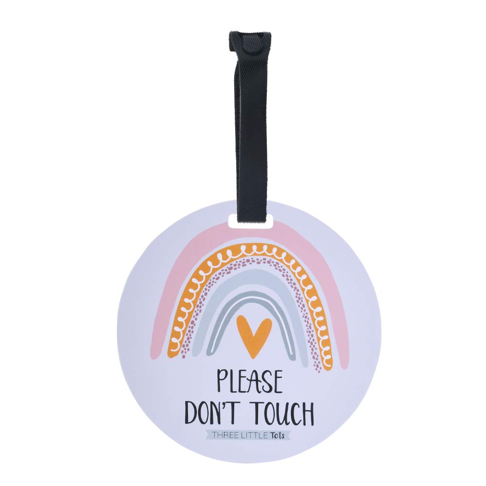 Señal de seguridad para asiento de coche y cochecito de bebé con texto en inglés No Touching Baby Car Seat and Stroller (Three Little Tots)
