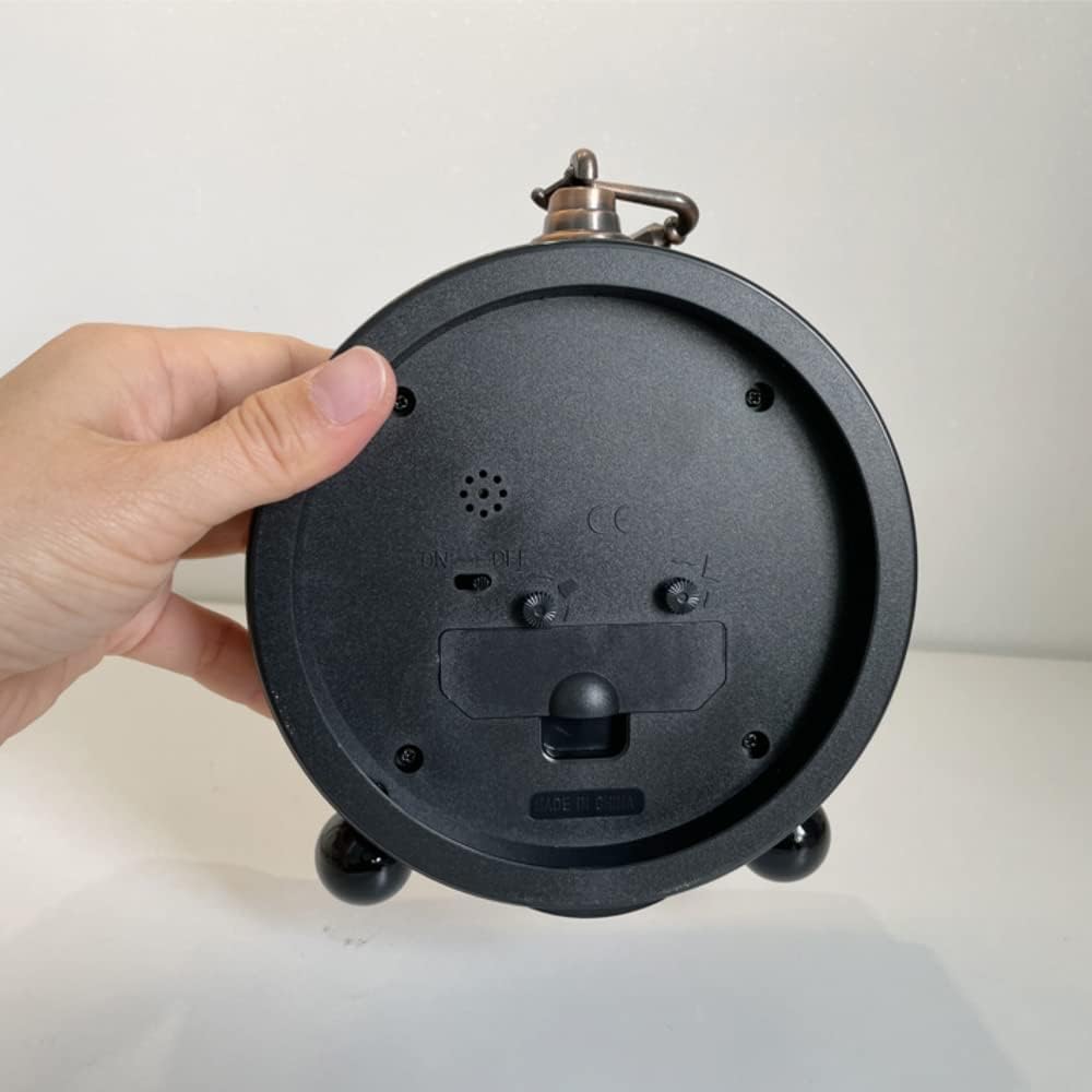 Reloj despertador de metal vintage, reloj de escritorio silencioso de 5.3 pulgadas, fácil de leer, reloj de escritorio silencioso para colgar en la