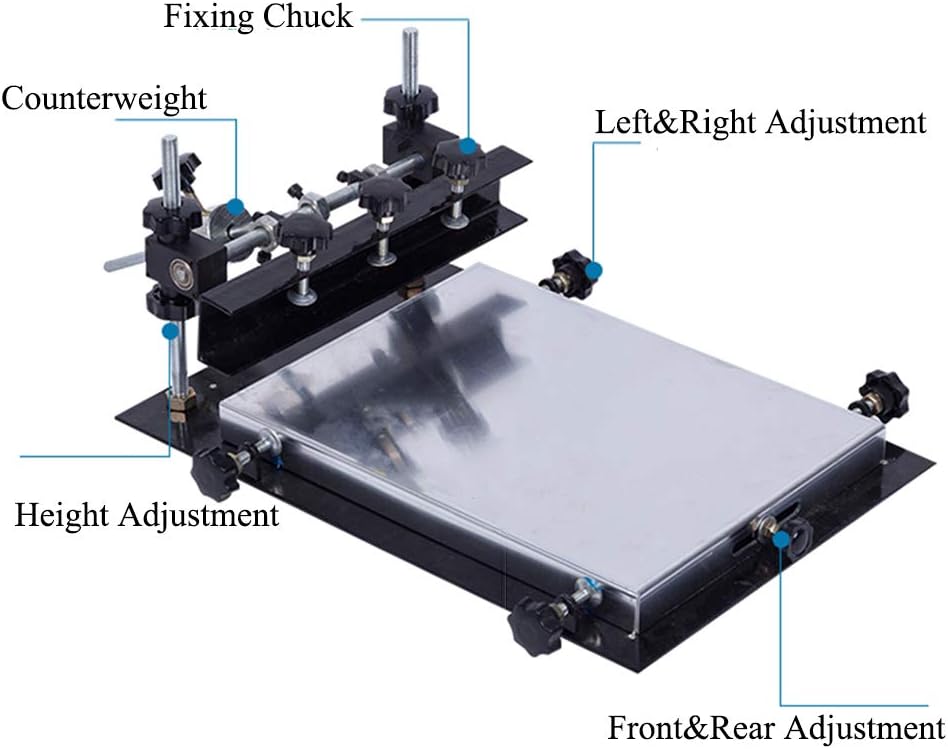 CGOLDENWALL Impresora manual de pantalla SMTSMD Impresora de plantilla PCB Impresora de pantalla manual SMT (área de impresión 350X260mm)