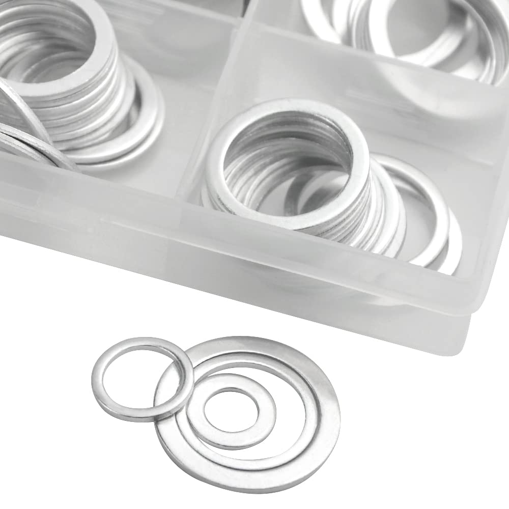 XINGYHENG 540 unids 18 Tamaño de aluminio plana arandela junta de sellado de arandela conjunto automotriz tapón de drenaje de aceite Junta para la