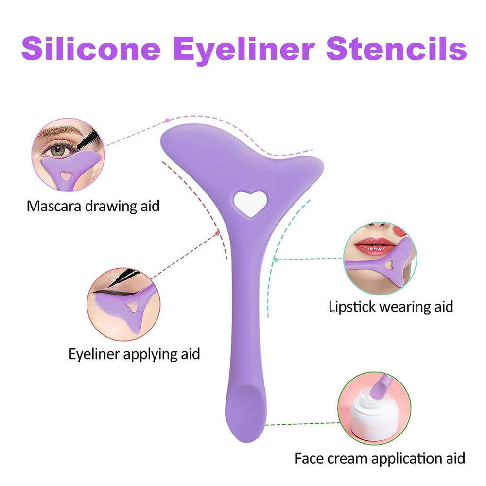 Plantillas delineador de ojos de silicona, herramienta delineador de ojos con alas, herramienta de maquillaje reutilizable, delineador de ojos,
