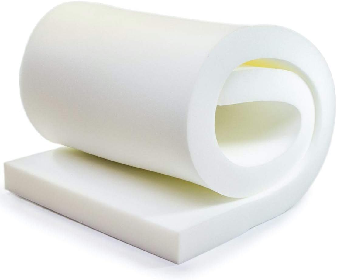 QOMFY Cojín de espuma para tapicería de 2 pulgadas de alto x 18 pulgadas de ancho x 36 pulgadas de largo, 1.8 pulgadas de densidad, 33 ILD