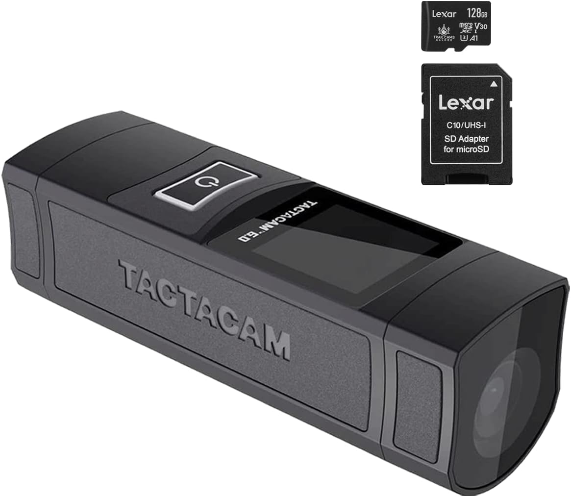 TACTACAM Cámara de acción 6.0, 4k 60 FPS, zoom 8X, impermeable, estabilización de imagen integrada, operación con un solo toque (6.0) + tarjeta