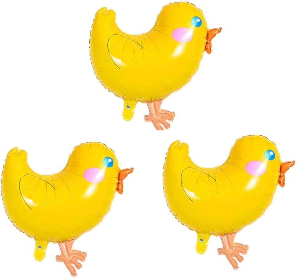 BinaryABC Globo de aluminio Mylar de pollo, decoraciones de fiesta de cumpleaños de Pascua, 5 piezas