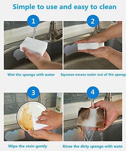 Blanco, 8 esponjas mágicas de limpieza, almohadillas multifuncionales de espuma de melamina premium, platos, esponja de limpieza para el hogar para