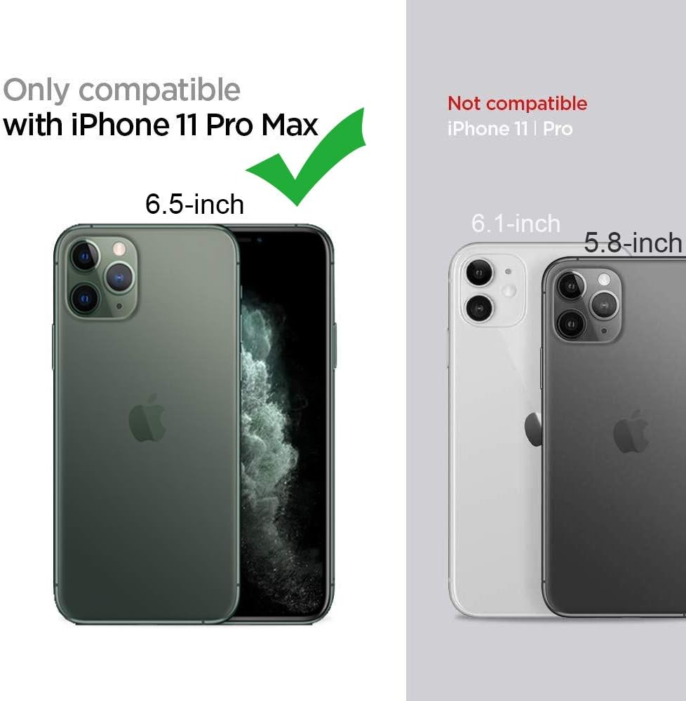 siduater Funda con soporte para correa para iPhone 11 Pro Max con soporte, funda protectora de TPU suave y transparente a prueba de golpes,