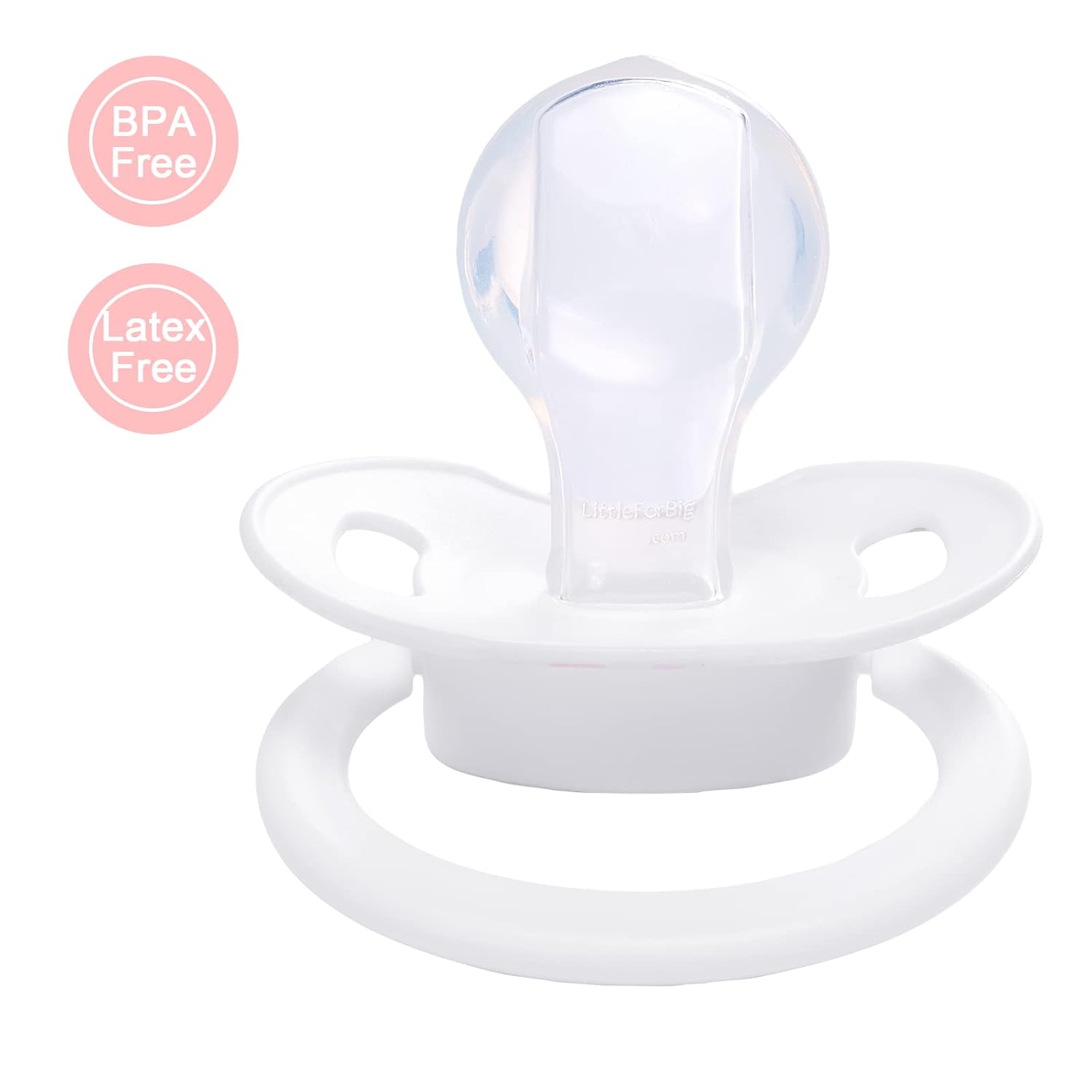 LittleForBig Bigshield Generation-II – Chupete de tamaño adulto con diseño de oso blanco