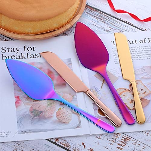 Juego de cuchillos para tartas de boda, espátula de acero inoxidable 304, herramienta para hornear, pala, mantequilla, cuchillos para tarta,