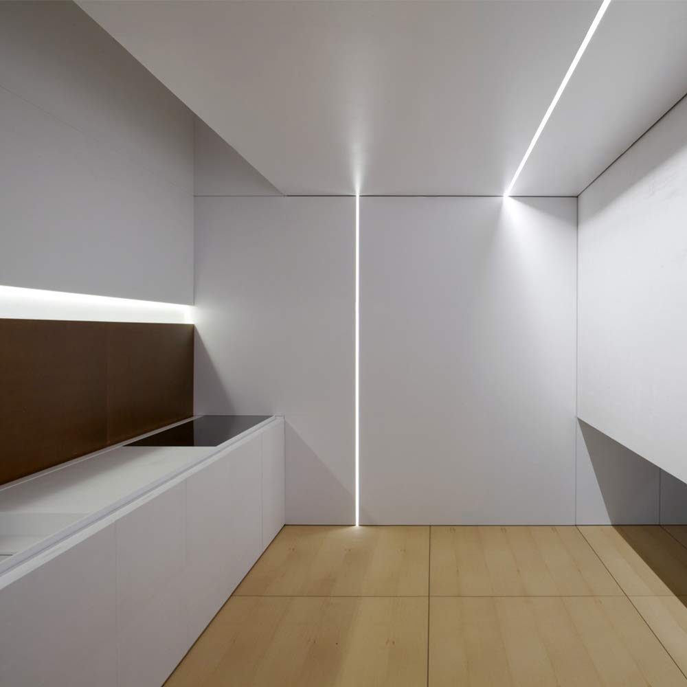 StarlandLed Canal de aluminio LED de yeso, paquete de 6 unidades de 3.3 pies con brida para tira LED, perfil de aluminio para paneles de yeso con